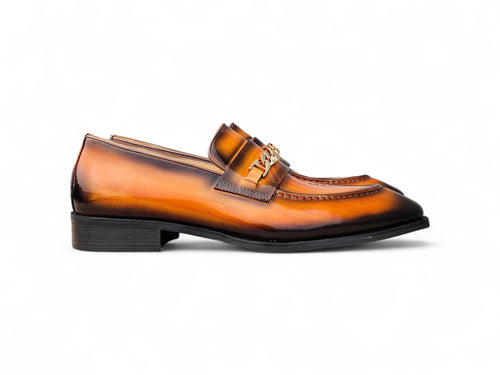 Amber Patent Leather Chain Loafer