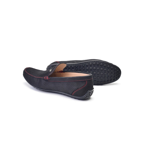 P00023-2301-perforated Driving shoe Black