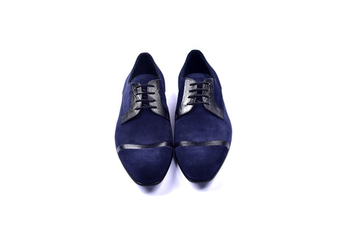 C0014031-2432 Cap toe Suede and lizard- Navy
