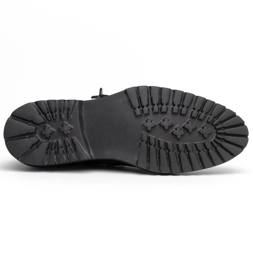 Zelli Campo Sueded Goatskin Lace-up Blucher Shoes in Black