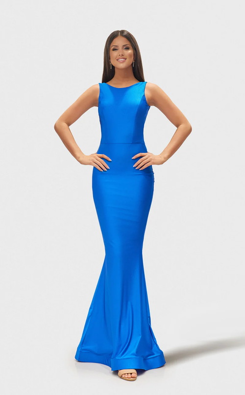 Jessica Angel JA2653 High Neck Sleeveless Mermaid Open Back Jersey Dress