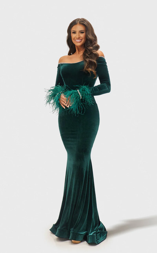 Jessica Angel JA2668 Off-Shoulder Mermaid Evening Formal Floor-Length Velvet Dress