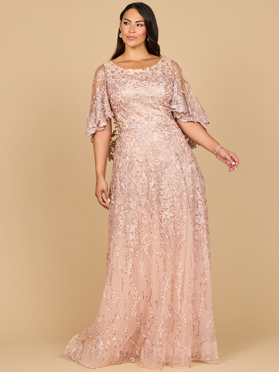 Lara 28881 - Cape Sleeve Mother's Gown – SuitUSA