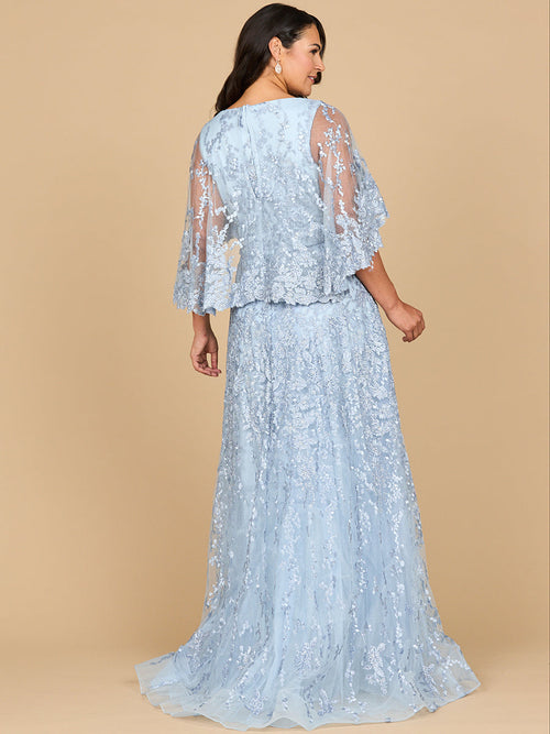 Lara 28881 - Cape Sleeve Mother's Gown