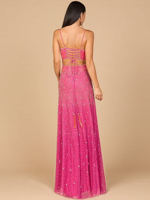 Lara 29033 Ombre Beaded Prom Dress