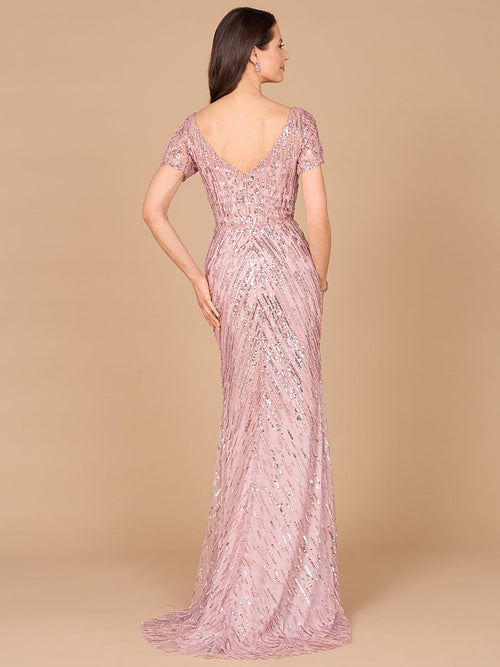 Lara 29072 Short Sleeve Beaded Mermaid Mother of the Bride Dress