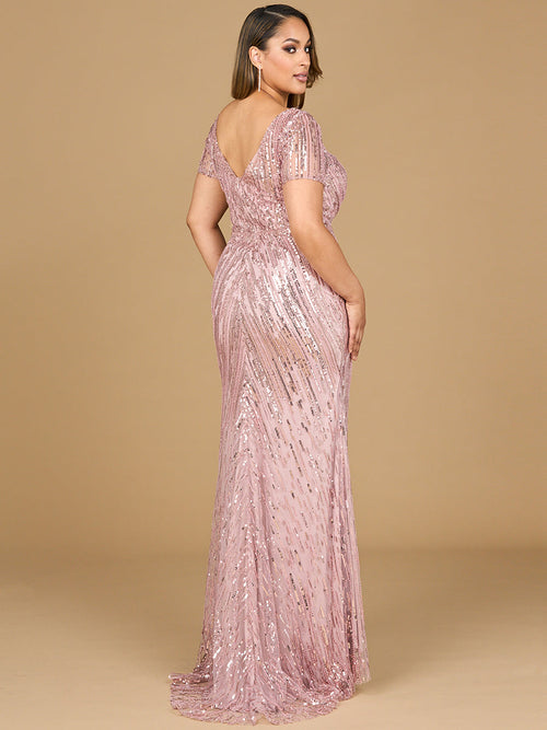 Lara 29072 Short Sleeve Beaded Mermaid Mother of the Bride Dress