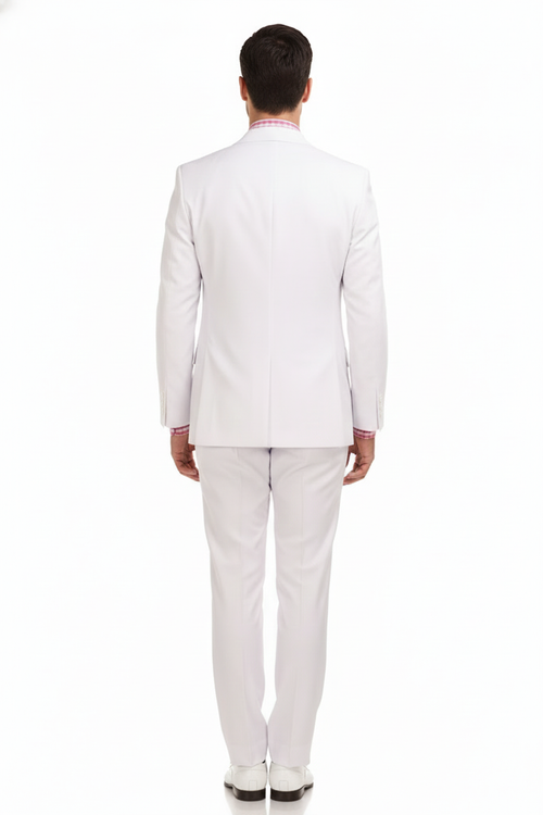 Men’s White Double-Breasted 3-Piece Suit Set - Premium Tailored Fit Formal Wedding and Evening Suit by USA Men's Outlet