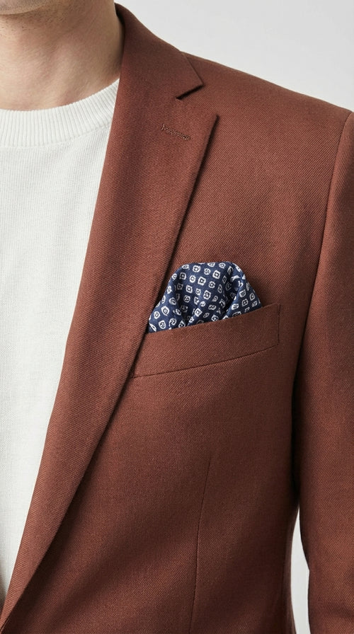 Mens Rustic Brown Light Burnt Orange Copper Blazer β Classic Fit Single Breasted Formal Casual Dress Jacket