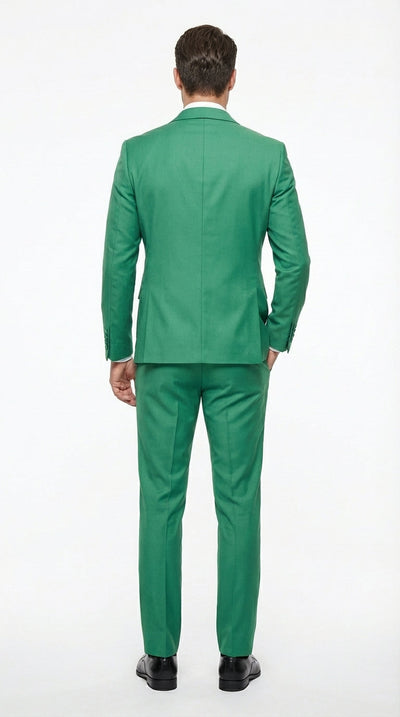 Men’s Emerald Green Tuxedo Suit – Emerald Green Formal Tuxedo with Shawl Lapel Jacket Trousers for Prom, Wedding in Augusta Green