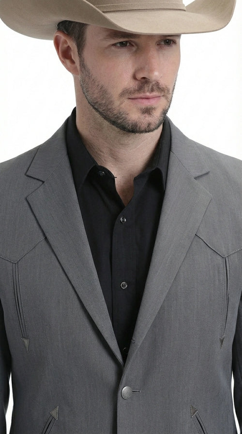 Mens Charcoal Gray Western Blazer β Cowboy Style Casual Jacket Classic Country Western Sport Coat