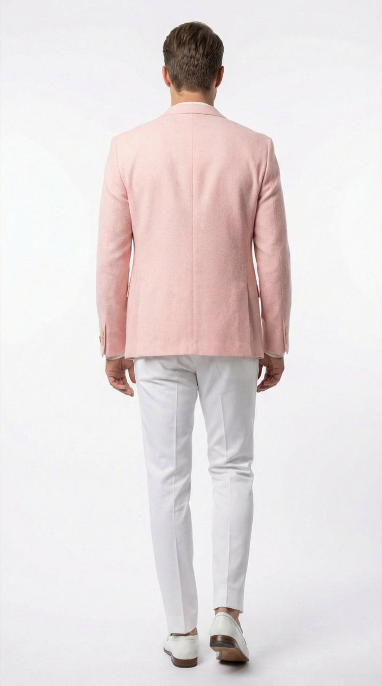 Mens Peach Pink Blazer Jacket – Modern Formal Sport Coat for Wedding, Party and Business Wear - Summer Jacket