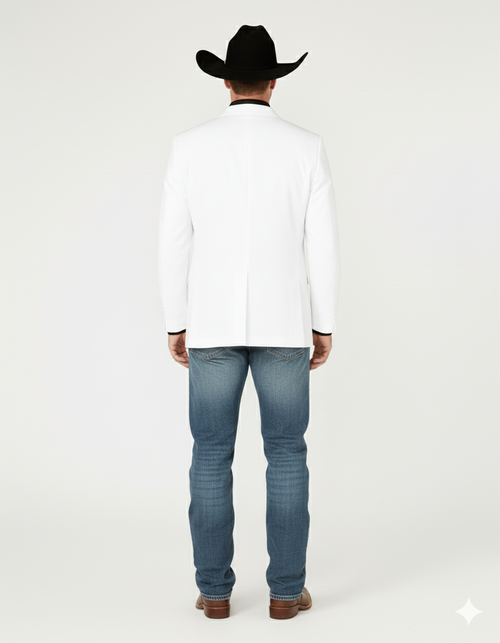 Saco Vaquero Mens White Western Blazer β Classic Cowboy Style Sport Coat for Formal - Cowboy Jacket