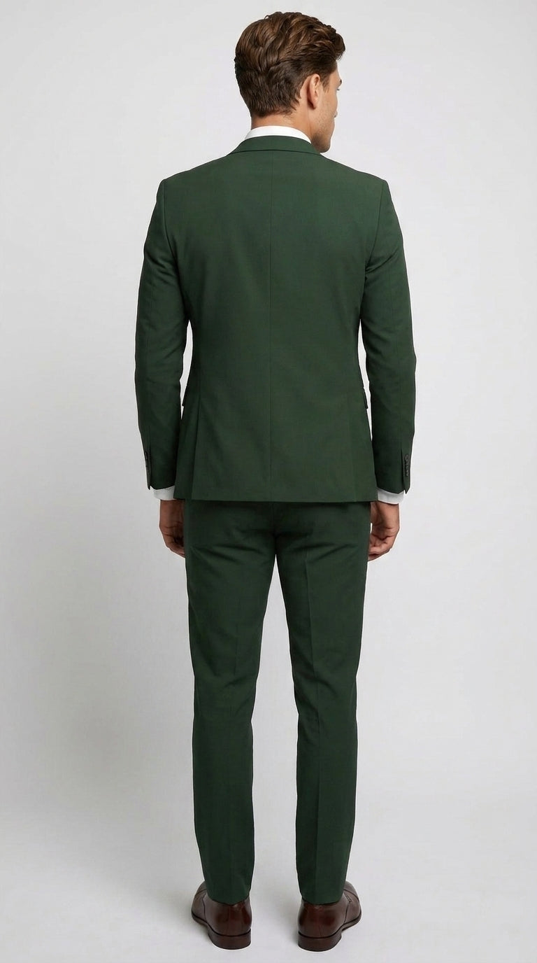 Men’s Forest Green 3 Piece Wedding Suit, Formal Groom Groomsmen Dress Suit Set – SuitUSA