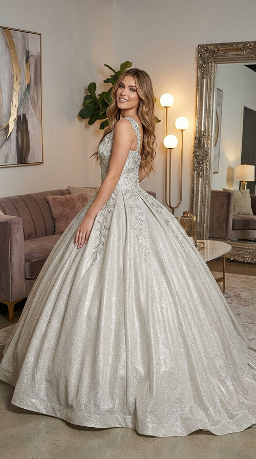 Quinceanera Dress Ball Gown Off The Shoulder Glitter & Plus Size LK178
