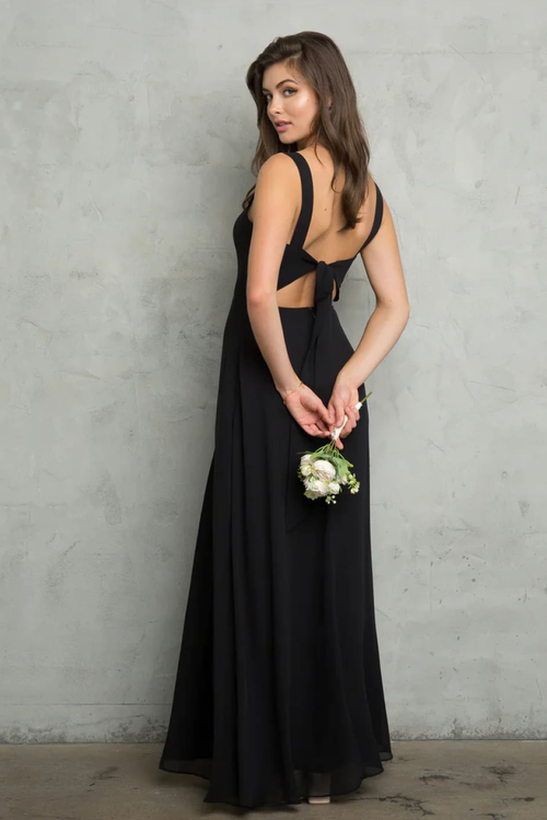 Eva USA 3485 Bridesmaids Long Slit Formal Dress