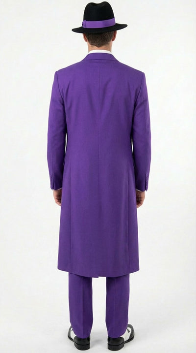 Purple Zoot Suit for Men | Classic Mafia & Gangster Style Long Coat Suit | Vintage 1920s–1940s Formal Outfit