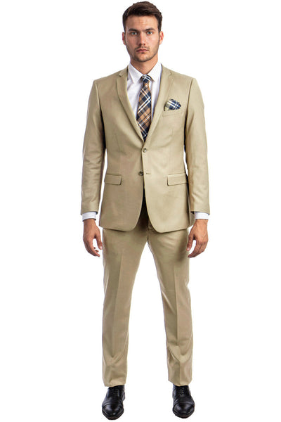 Men's Silver Grey Sharkskin Suit for Formal Events