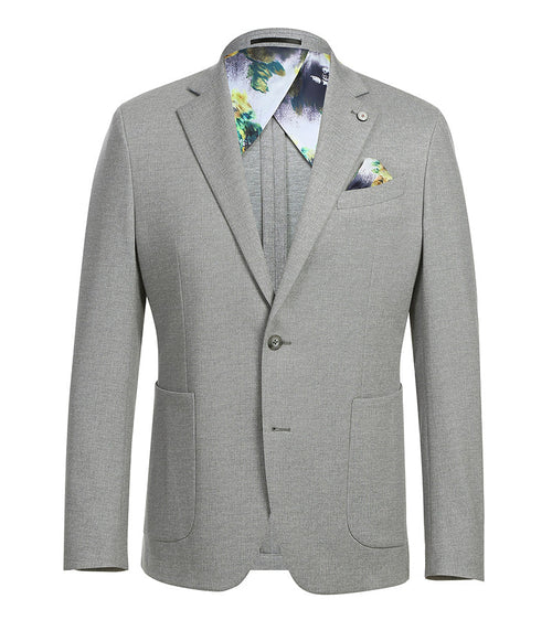 Half Canvas Slim Fit Blazer in Gray by Pellagioin