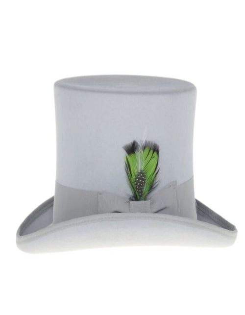 Victorian Steampunk Top Hat - 1800 19th Century - Dressy Loden Felt Top White Hat by USA Men's Outlet