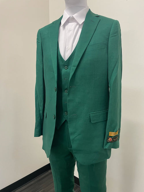Mens Emerald Green 3-Piece Suit – Slim Fit Wedding and Formal Suit by Alberto Nardoni