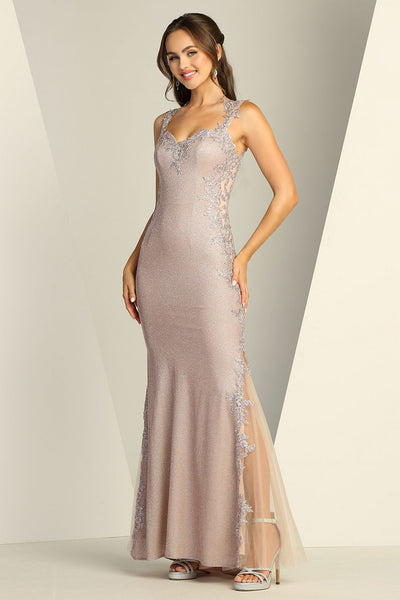 Adora Design 3116 Metallic Beaded Applique Mermaid Prom Dress