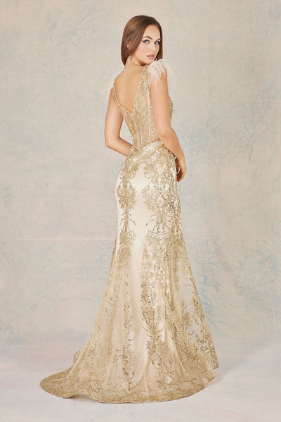 Adora Design 3148 Glitter Printed Mermaid Long Formal Prom Dress
