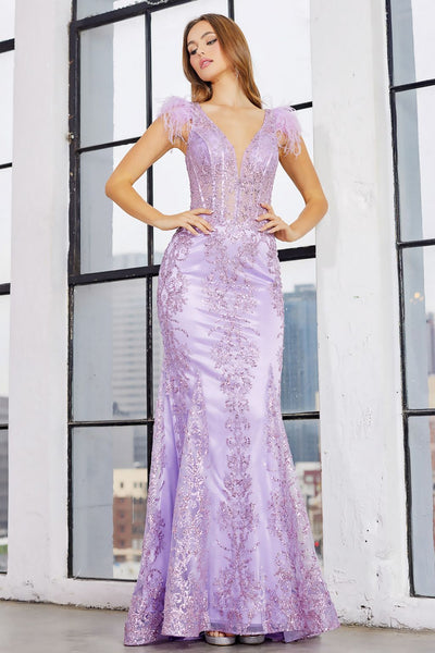 Adora Design 3148 Glitter Printed Mermaid Long Formal Prom Dress