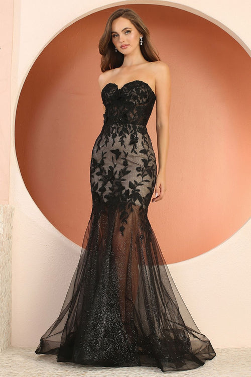 Adora Design 3164 Strapless Glitter Mermaid Long Formal Prom Dress