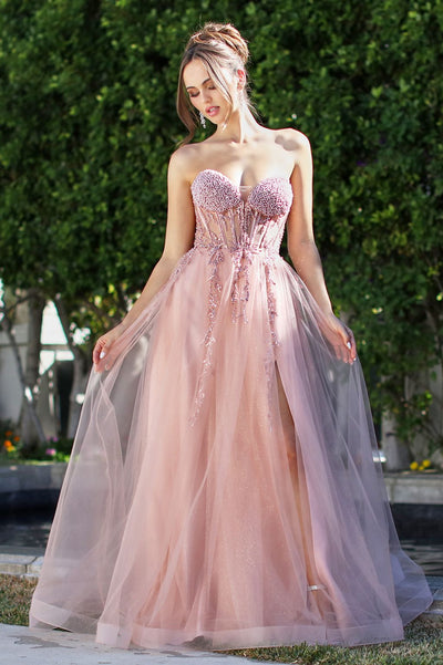Adora Design 3262 Beaded Corset Strapless Ball Gown Prom Dress