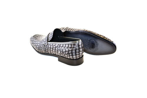 C017-3470C Croco Leather loafer- Grey