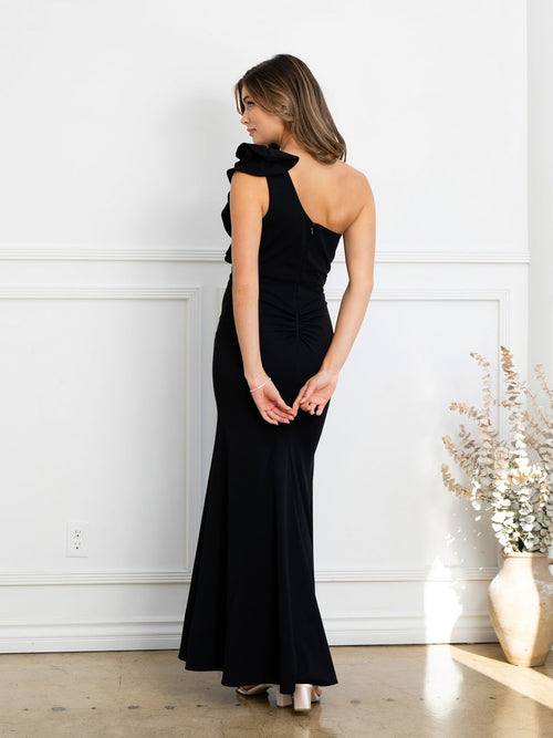 Eva USA EV3515 Ruffled Sculptural Evening Wear with Smooth Lining - Long Dress