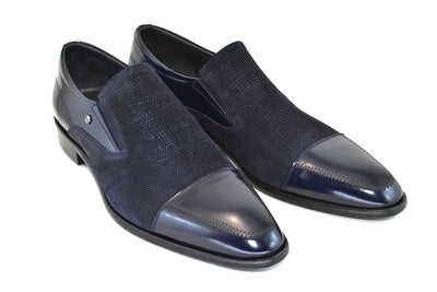 C140-3519-Navy suede+Calf