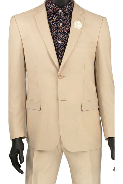 Mens Slim Fit Wool Feel Suit in Blue by Vinci