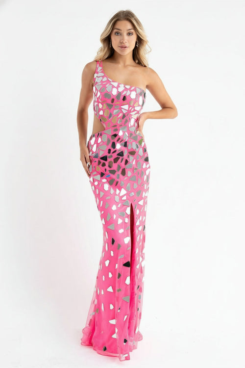 Primavera Couture 3623 - Beaded Sequin Lace-Up Back Fitted Evening Gown