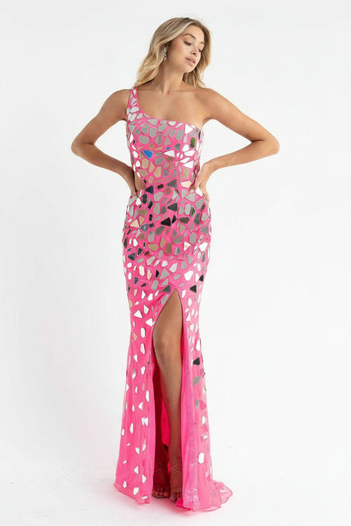 Primavera Couture 3623 - Beaded Sequin Lace-Up Back Fitted Evening Gown