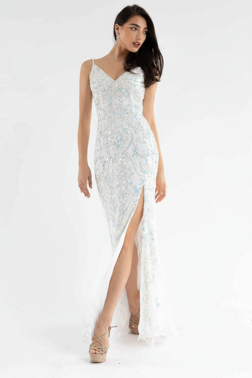 Primavera Couture 3749 - Beaded Sequin Fitted Prom Dress