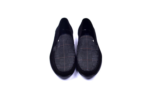 C0014058-3898S Suede Hand-sewn loafer- Black