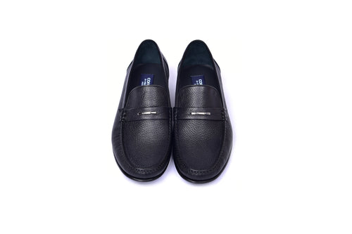 C0014059-3898 Hand-sewn deer skin Loafer Black