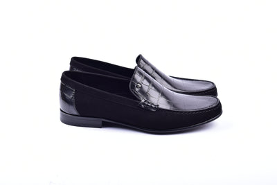 C0014057-3898C Suede And Croco print vamp-Black