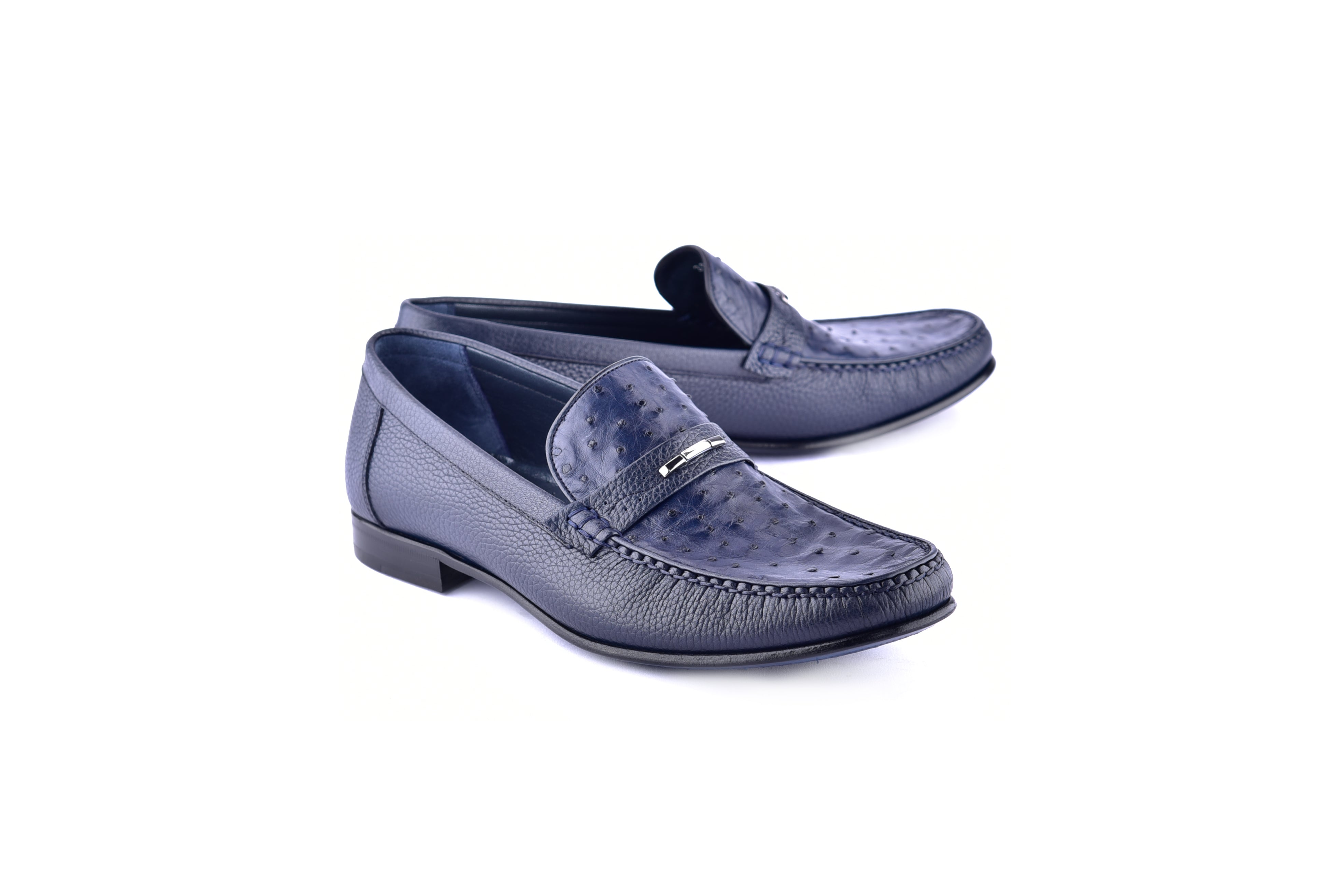 C0014052-3898Ost- Genuine Ostrich- Navy