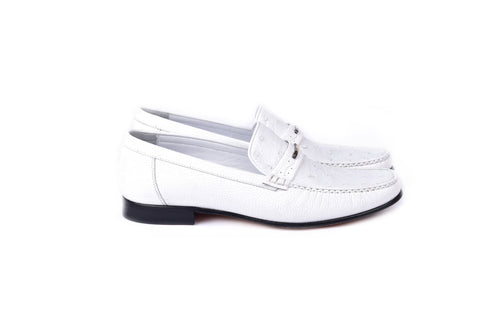 C0014053-3898Ost- Genuine Ostrich- White