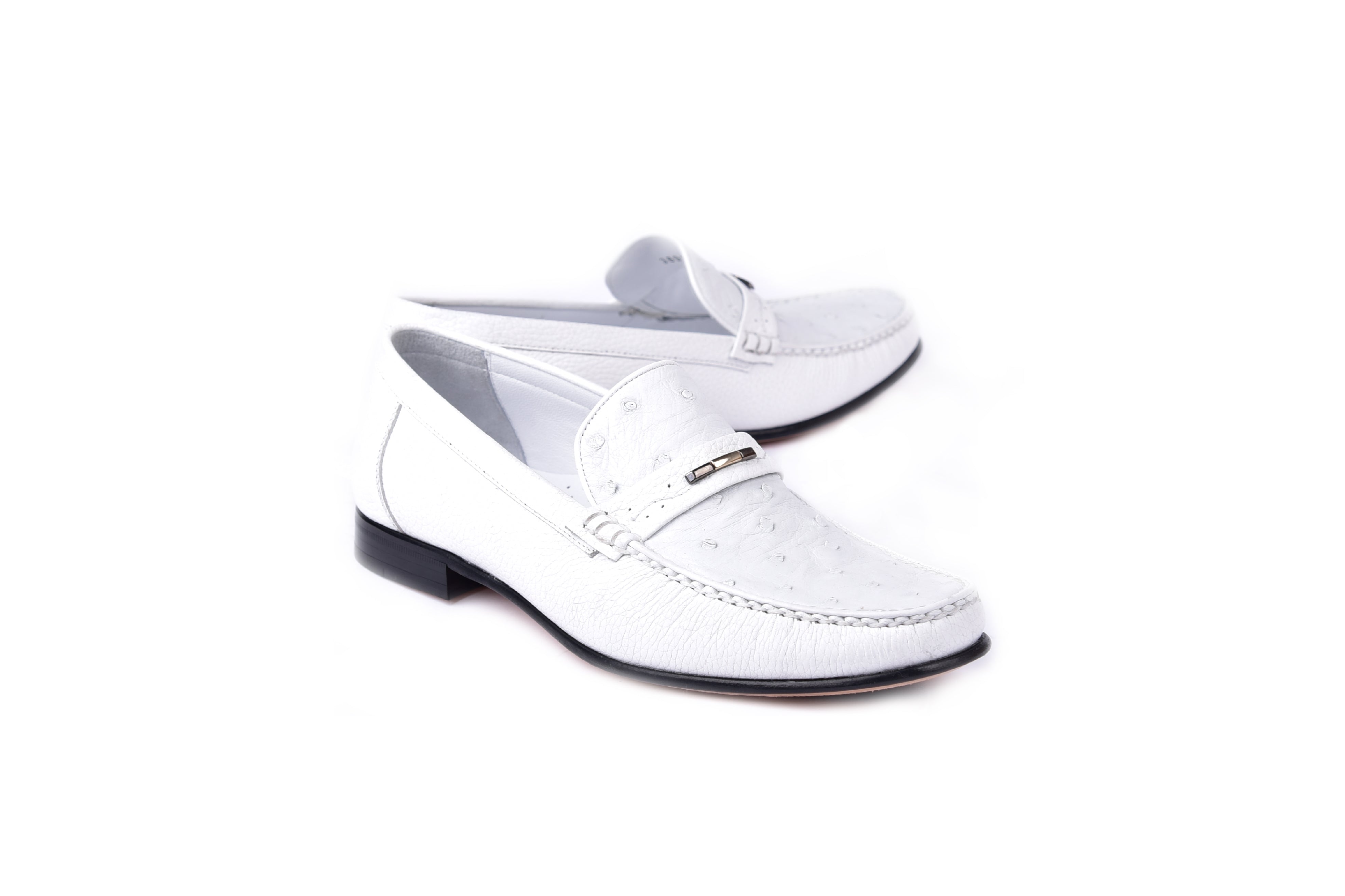 C0014053-3898Ost- Genuine Ostrich- White