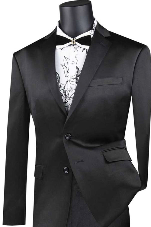 Mens Ultra Slim Fit Strech Sateen Shiny Sharskin Suit in Teal by Vinci