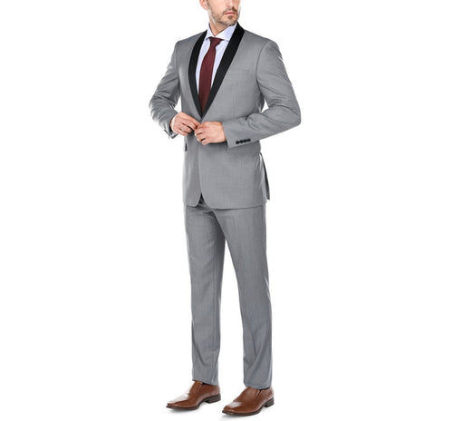 Renoir 202-2 Men's Slim Fit 2-Piece Shawl Lapel Slim Fit Tuxedo