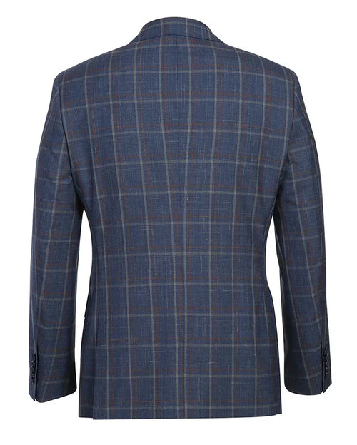 English Laundry 2-Piece Check Wool Linen Blend Slim Fit Suit