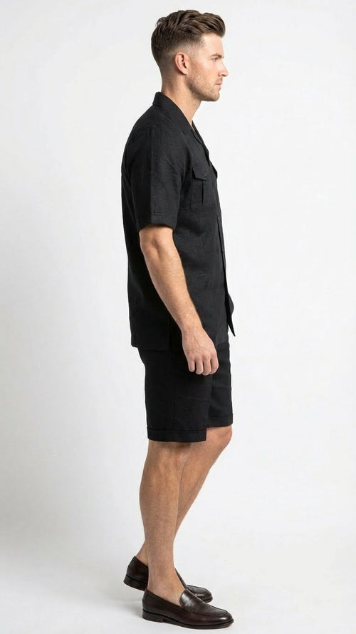 Men’s Black Walking Suit with Short - Classic Leisure and Casual Outfit USA Men's Outlet