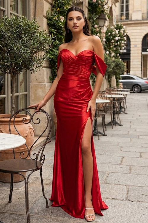 Gala Night Dress Off Shoulder Sheath Formal Dress By May Queen MQ2138