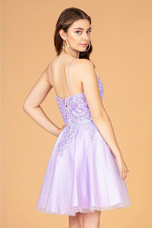 3D Floral Short A-line Dress by Elizabeth KGS3094
