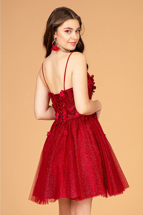 3D Floral Glitter Party Dress by Elizabeth KGS3090